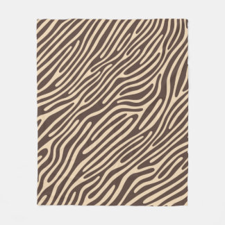 Cobertor De Velo Beige Braune Zebra Streifen Druck