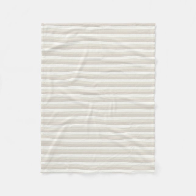 Cobertor De Velo Beige Brown Stripes Modelo moderno Cores Elegantes (Frente)