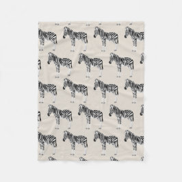 Cobertor De Velo Beige de Padrão Animal Exótico Zebra