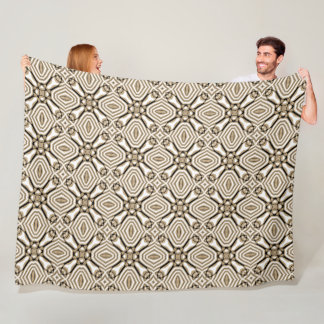 Cobertor De Velo Beige Taupe Brown Black White Tribe Art