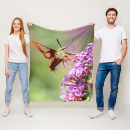 Cobertor De Velo Beija-flor Mariposa em um Arbusto de Borboleta