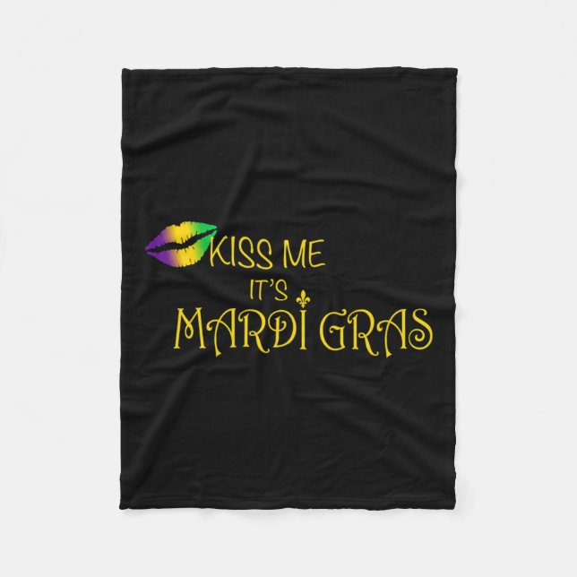 Cobertor De Velo Beije-me É Mardi Gras (Frente)