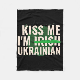Cobertor De Velo Beije Me Sou Irlandês Ucraniano - Divertido Ucrâni