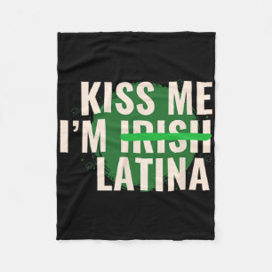 Cobertor De Velo Beije Me Sou Irlandesa Latina - Hispânica Divertid