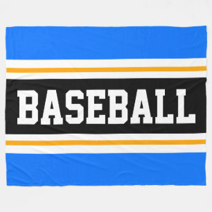 Cobertor De Velo BEISEBOL Azul Brilhante Laranja Preto Listras Atlé
