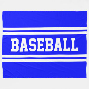 Cobertor De Velo BEISEBOL Esportivo Azul Brilhante Listras Brancas