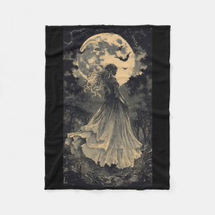 Cobertor De Velo Bela Bruxa Fantasia Gótica Vampiro Luar