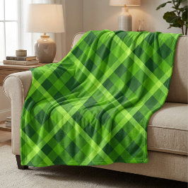 Cobertor De Velo Bela Cobertura de Fleece Xadrez Verde Árvore Grand