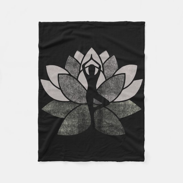 Cobertor De Velo Bela Flor de Lótus Yoga Espiritual  (Frente)