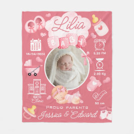 Cobertor De Velo Bela Garota Bonita, Nascida Rosa, Nova-Nascida