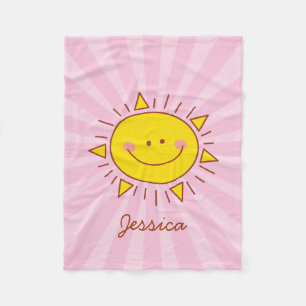Cobertor De Velo Bela Kawaii Feliz, Pequenas Crianças Rosa
