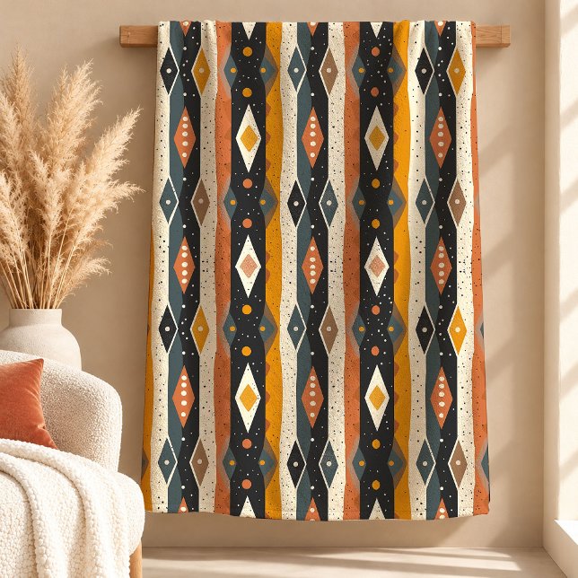 Cobertor De Velo Bela Manta Rústica Boho com Formas Geométricas (Beautiful Rustic Boho Geometric Shapes Blanket)