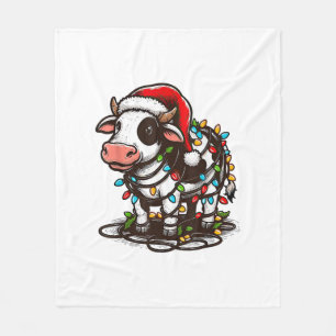 Cobertor De Velo Bela Vaca Xmas Criança Adolescente Garota