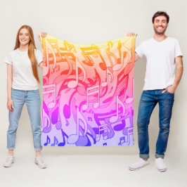 Cobertor De Velo Belas Músicas Cores Felizes Notas Musicais Animada