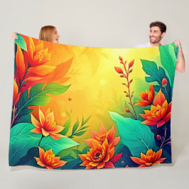 Cobertor De Velo Beleza Floral Abstrato vibrante