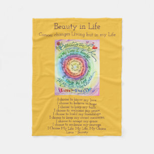 Cobertor De Velo Beleza na vida Cancer Poem Chemo Fleece Blanket