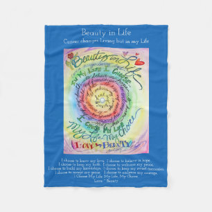 Cobertor De Velo Beleza na vida Cancer Poem Chemo Fleece Blanket