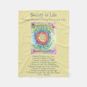 Cobertor De Velo Beleza na vida Cancer Poem Chemo Fleece Blanket