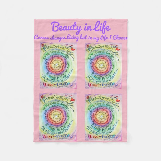 Cobertor De Velo Beleza na vida Cancer Poem Soft Fleece Blankets (Frente)