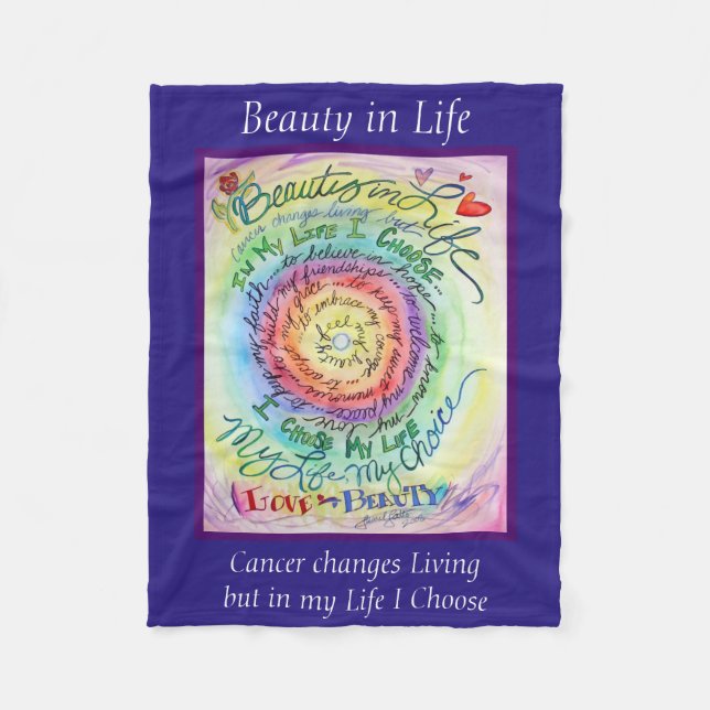Cobertor De Velo Beleza na vida Cancer Poem Soft Fleece Blankets (Frente)