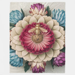 Cobertor De Velo Belga Floral Elegance Fleece Blanket