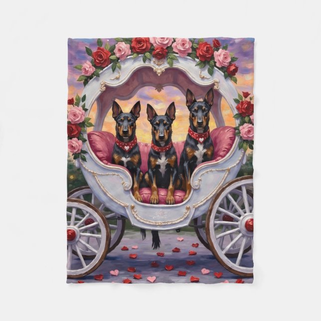 Cobertor De Velo Belgian Malinois Dog Valentine's Day (Frente)