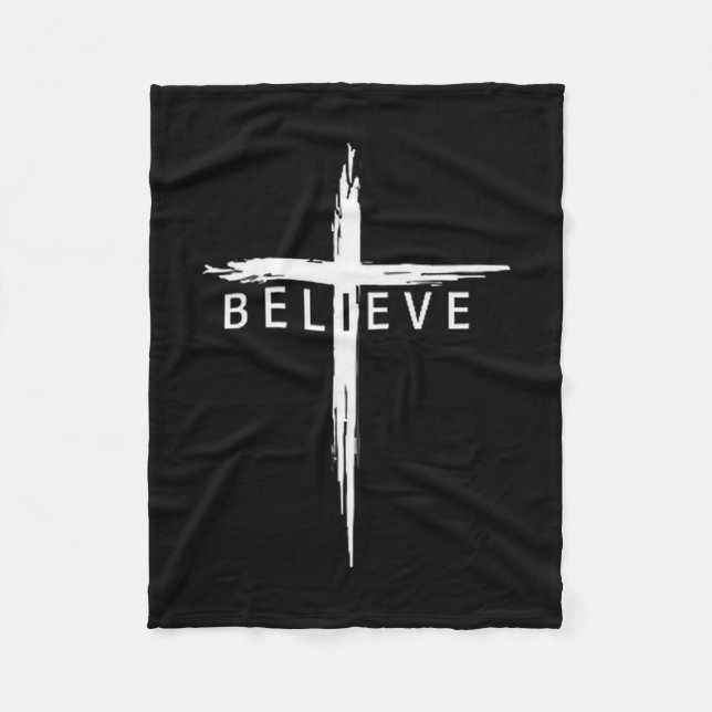 Cobertor De Velo Believe Christian Cross Jesus Christ Christians Me (Frente)