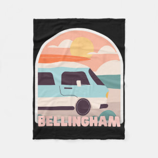 Cobertor De Velo Bellingham Beach Retro Pastel Colors Sun And Surfi