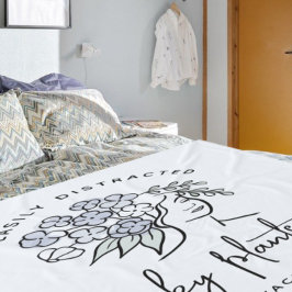 Cobertor De Velo Belo Blue Floral Distraído Nome do Jardineiro