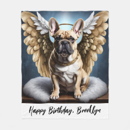 Cobertor De Velo Belo Buldogue Francês e Anjos Wings