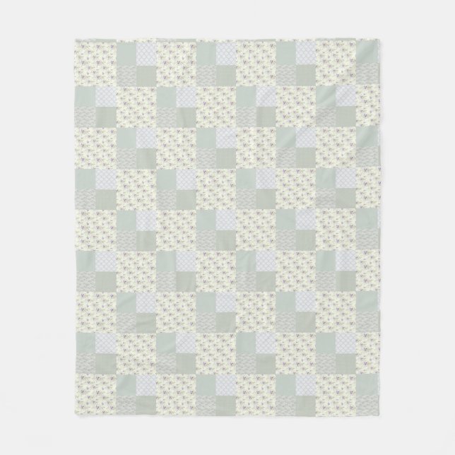 Cobertor De Velo Belo design de patchwork verde (Frente)