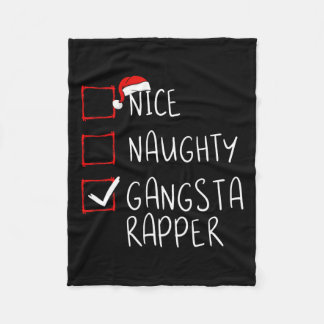 Cobertor De Velo Belo Gangsta Rapper da Lista de Natal Xmas Hi
