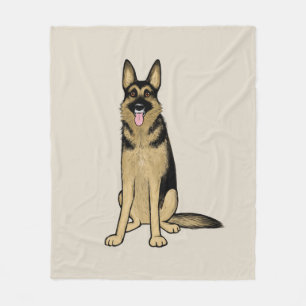 Cobertor De Velo Belo German shepherd Cartoon Pet Art