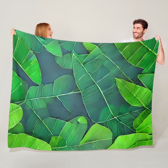 Cobertor De Velo Belo padrão de folhas verdes (In Situ)