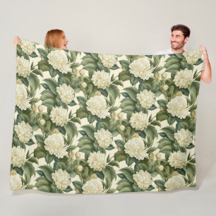Cobertor De Velo Belo padrão floral branco clássico