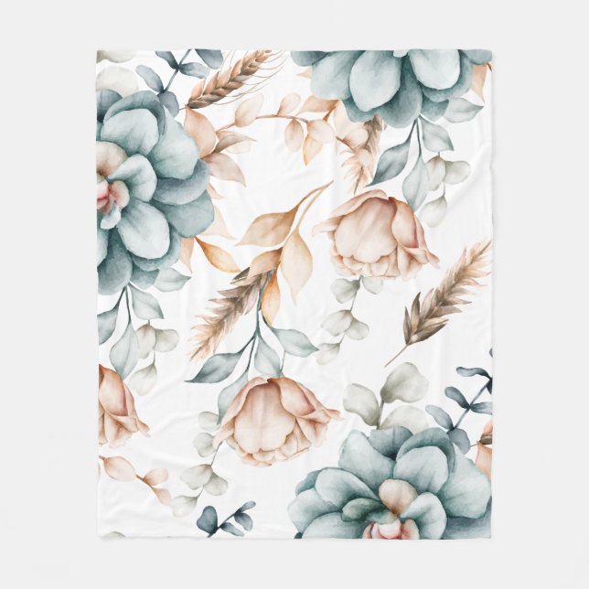 Cobertor De Velo Belo padrão floral sem costura com vinheta (Frente)