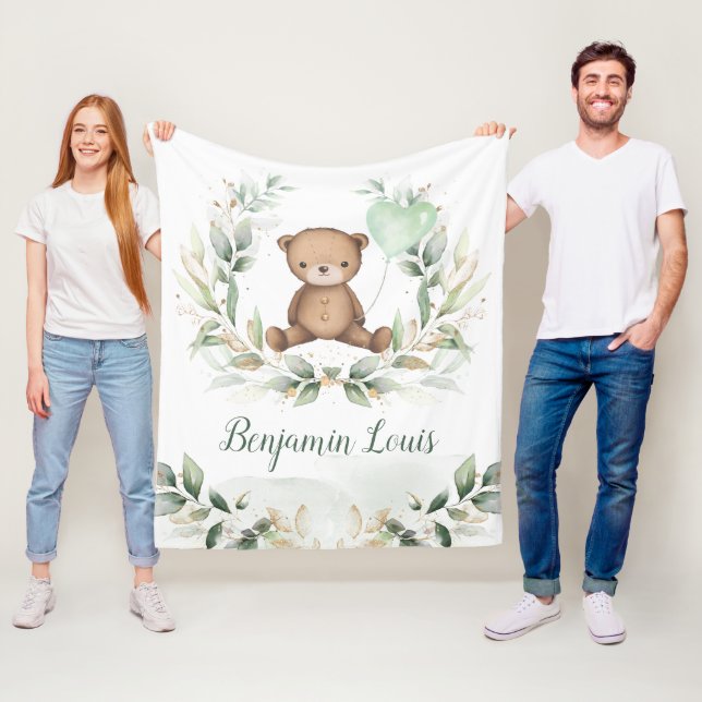 Cobertor De Velo Belo Urso Dourado Verde (In Situ)