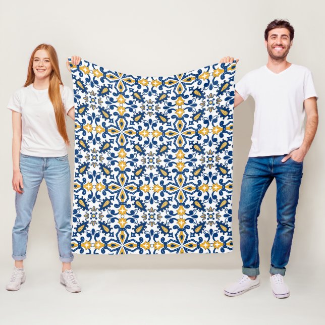 Cobertor De Velo 💙 💛 Belos Azulejos azuis e amarelos,  (In Situ)