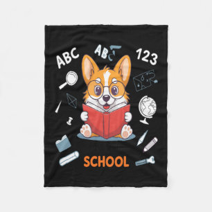 Cobertor De Velo Bem-vindo de Volta à Escola Corgi