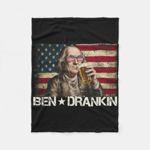 Cobertor De Velo Ben Drankin Cerveja Engraçada 4 De Julho Retro Ban