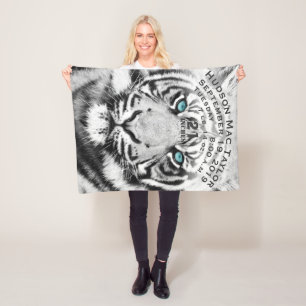 Cobertor De Velo Bengal Tiger Bebê Gravação Nascimento Stat Keepsas