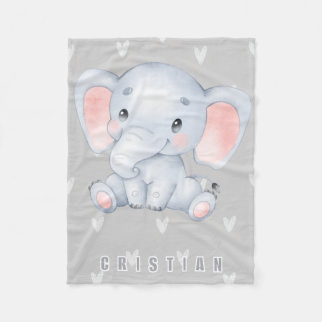 Cobertor De Velo Berçário de Elefante Bebê Decoração Fofa (Frente)