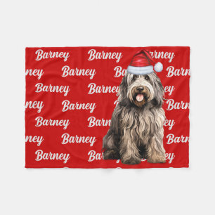 Cobertor De Velo Bergamasco em Vermelho com Nome Cão de Natal
