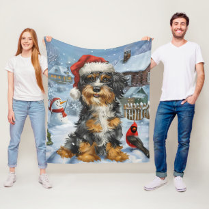 Cobertor De Velo Bernedoodle Dog Winter Wonderland Christmas