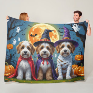 Cobertor De Velo Bernedoodle Dogs Pumpkin Halloween Engraçado