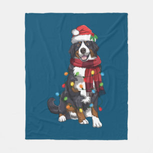 Cobertor De Velo Bernese Mountain Christmas Light Funny Dog Lover