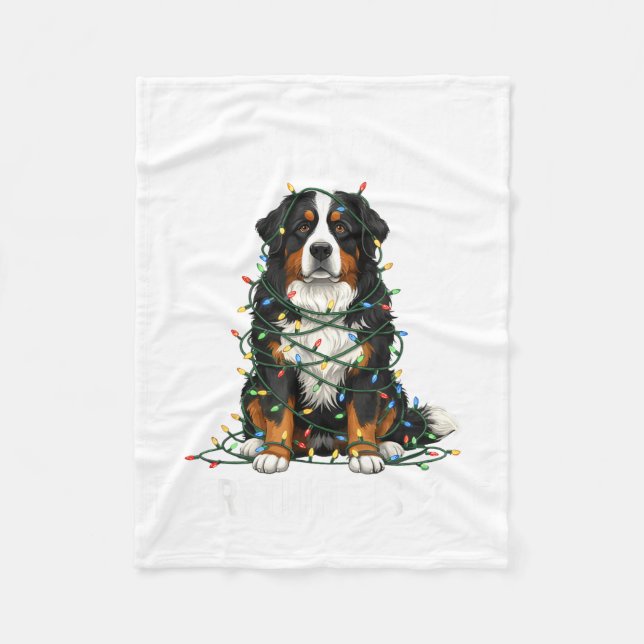Cobertor De Velo Bernese Mountain Dog Christmas I'm Fine Everything (Frente)