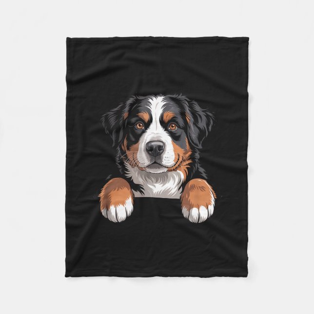 Cobertor De Velo Bernese Mountain Dog Funny Peeking Cket Berner Pup (Frente)