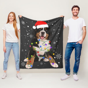 Cobertor De Velo Bernese Mountain Dog Ilumina Fama de Natal