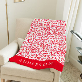 Cobertor De Velo Berries Red and White Holly | Personalizado